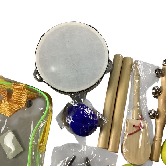 Kids Musical Instrument Set Percussion Drum Maracas Bells Wood Toys - Picture 8 of 16